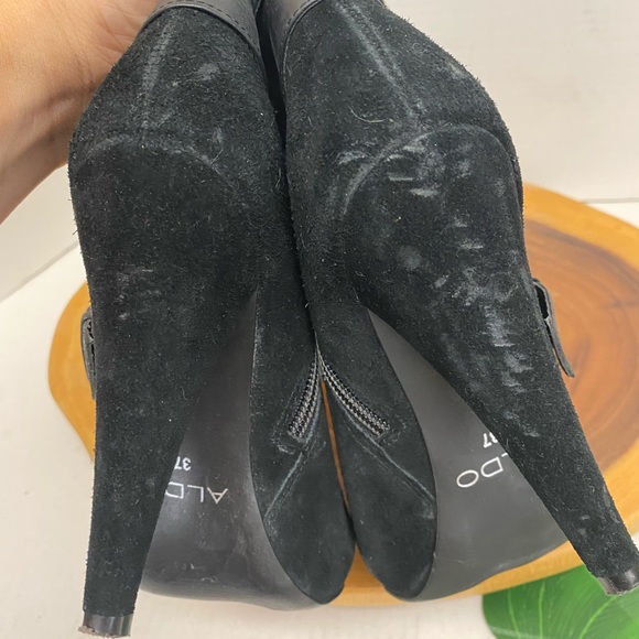 Also Leather Strappy Heeled Knee High Boots - Picture 4 of 8